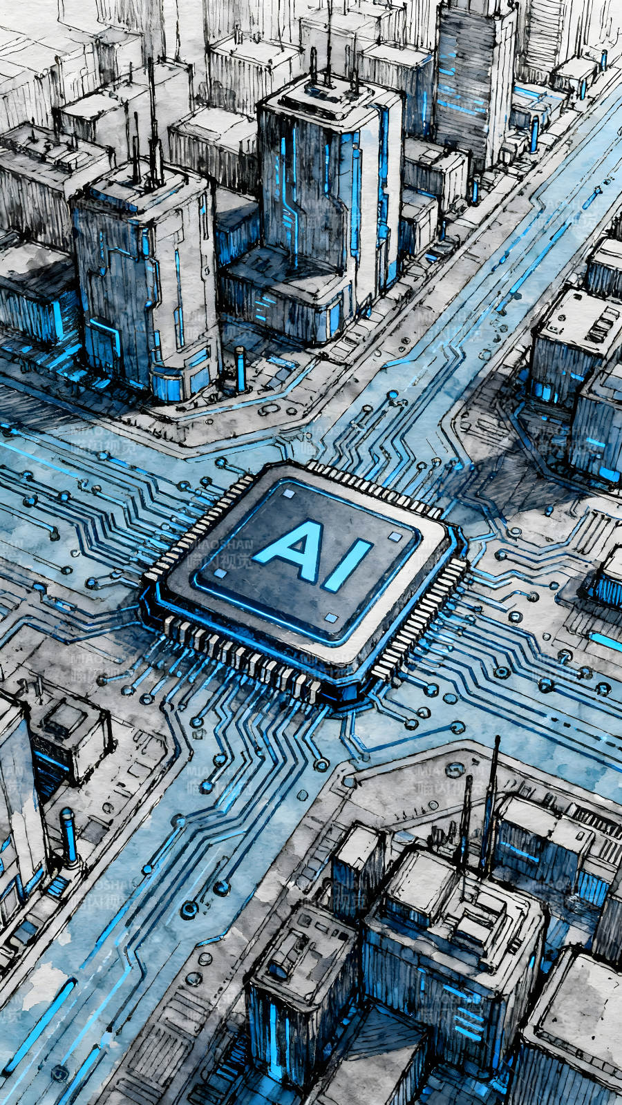 AI智能城市藍(lán)圖-圖片