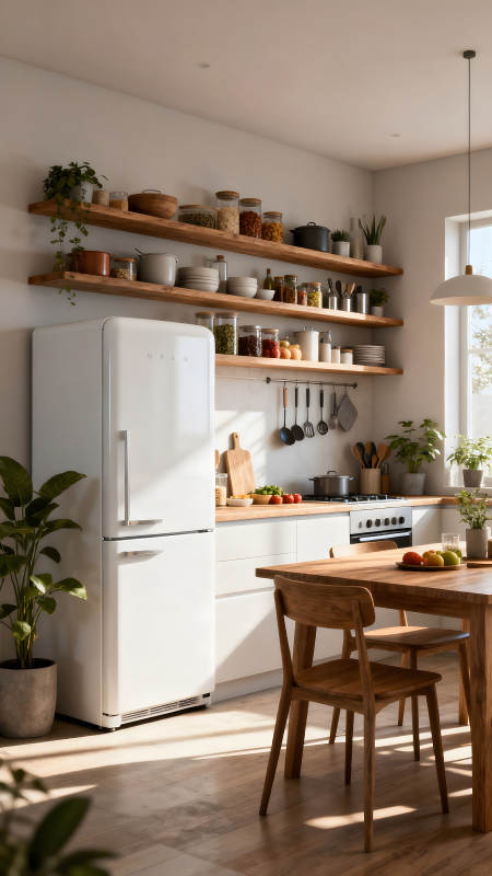 溫馨廚房布置陽光灑落溫馨舒適-圖片