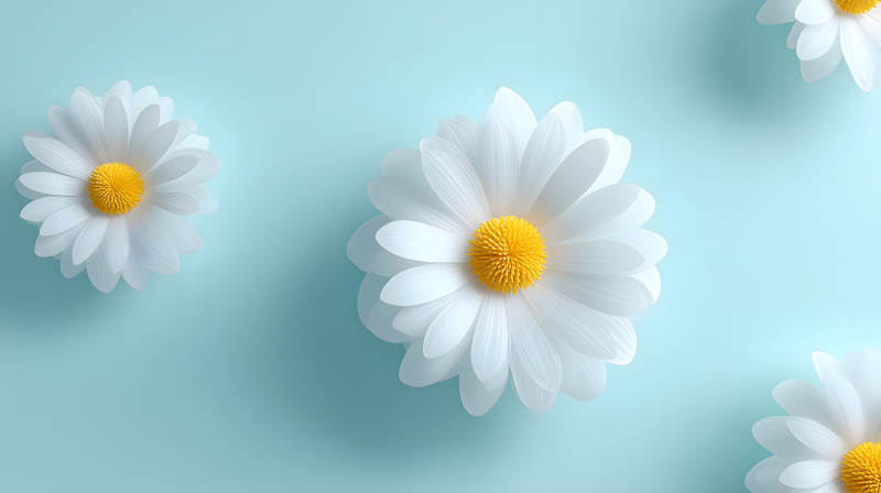 蓝底白花清新图片-图片