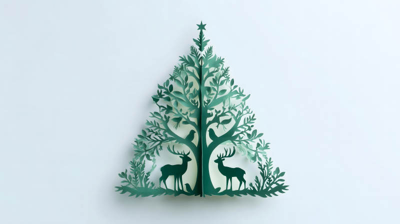 纸雕圣诞树图案设计-图片