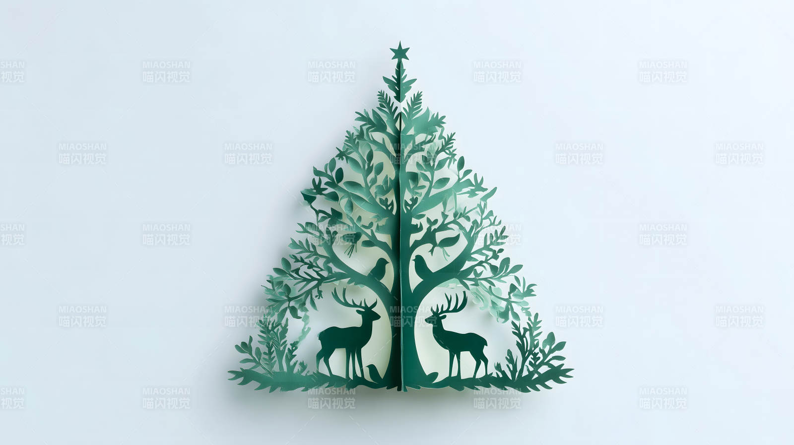 纸雕圣诞树图案设计-图片