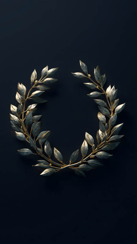 金色树叶环绕暗黑色背景-图片