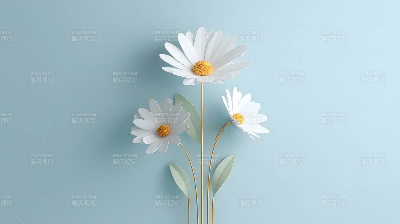 藍(lán)色背景下的紙花-圖片