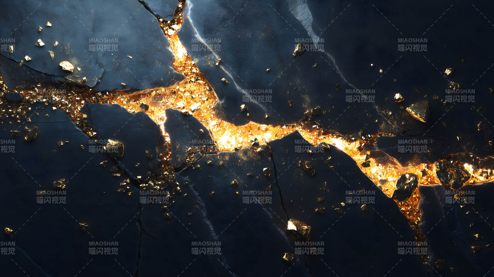 裂縫中閃耀的金光-圖片