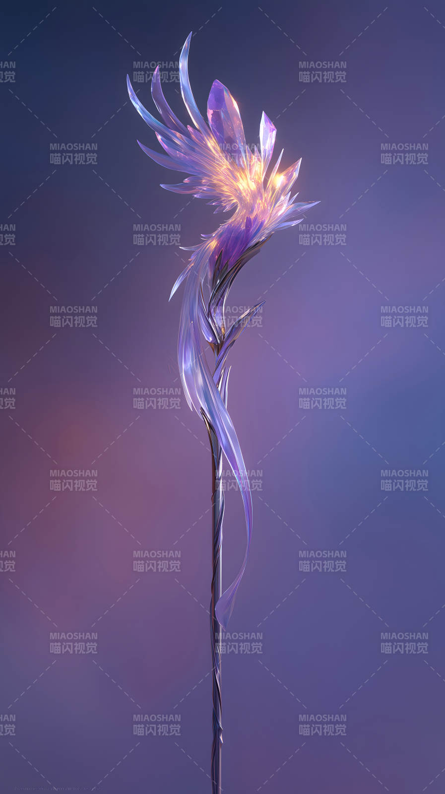 水晶魔杖光芒四射絢麗奪目-圖片