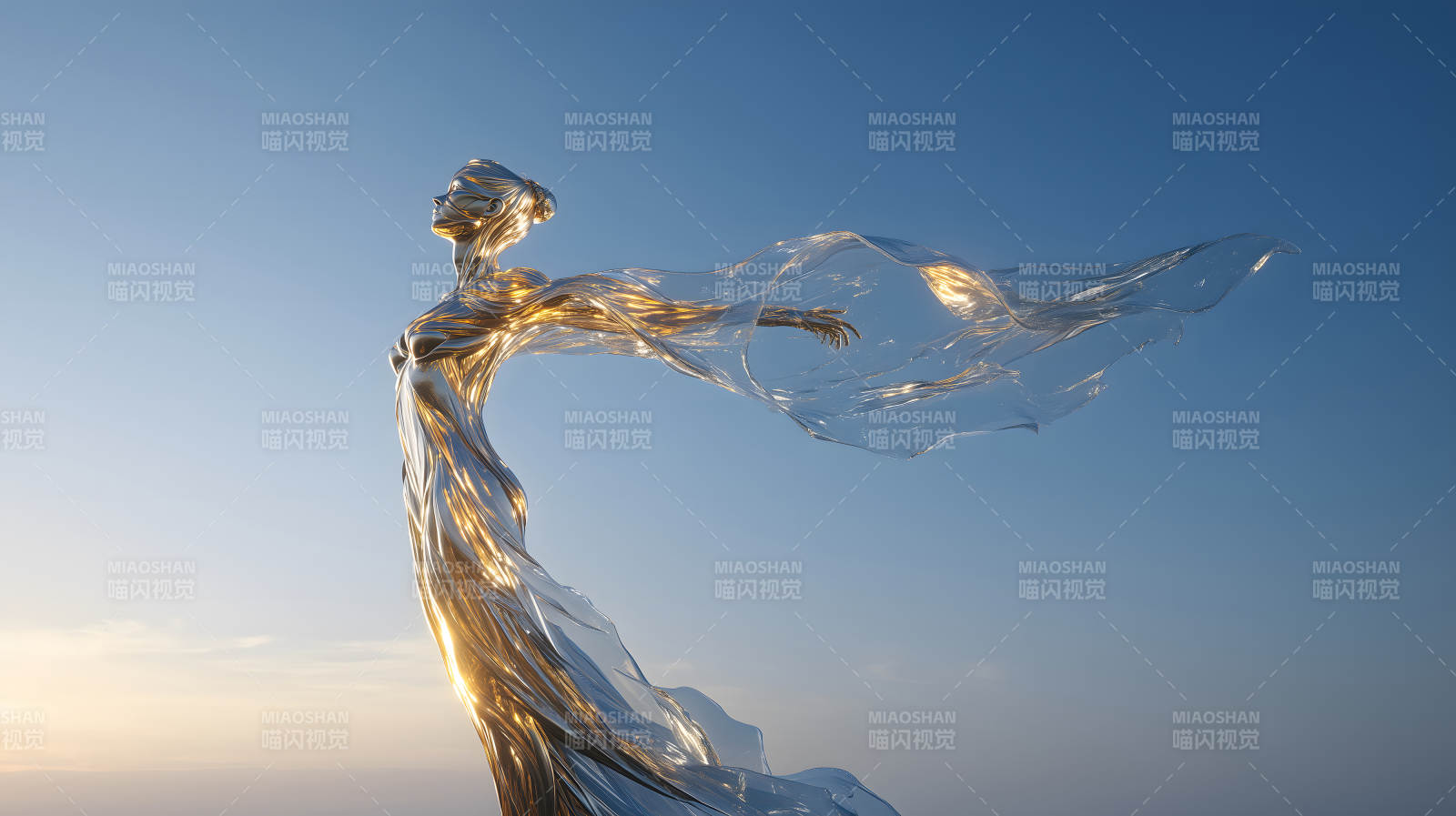 金色雕塑迎風(fēng)飄逸藝術(shù)之美令人嘆為觀止-圖片