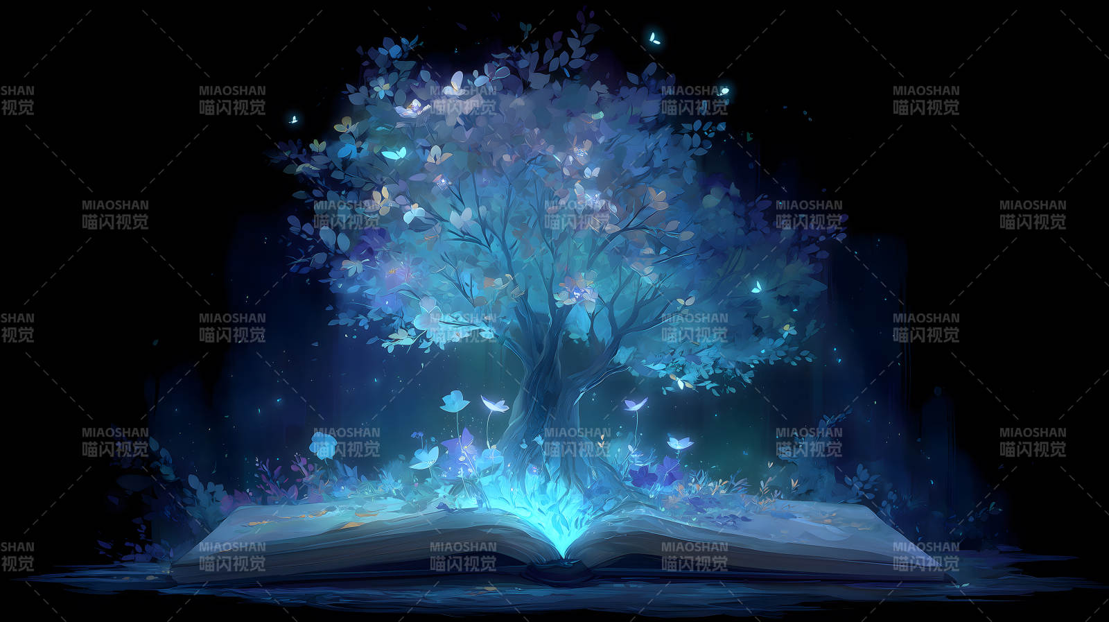 魔法之樹從書中生長(zhǎng)出來(lái)-圖片