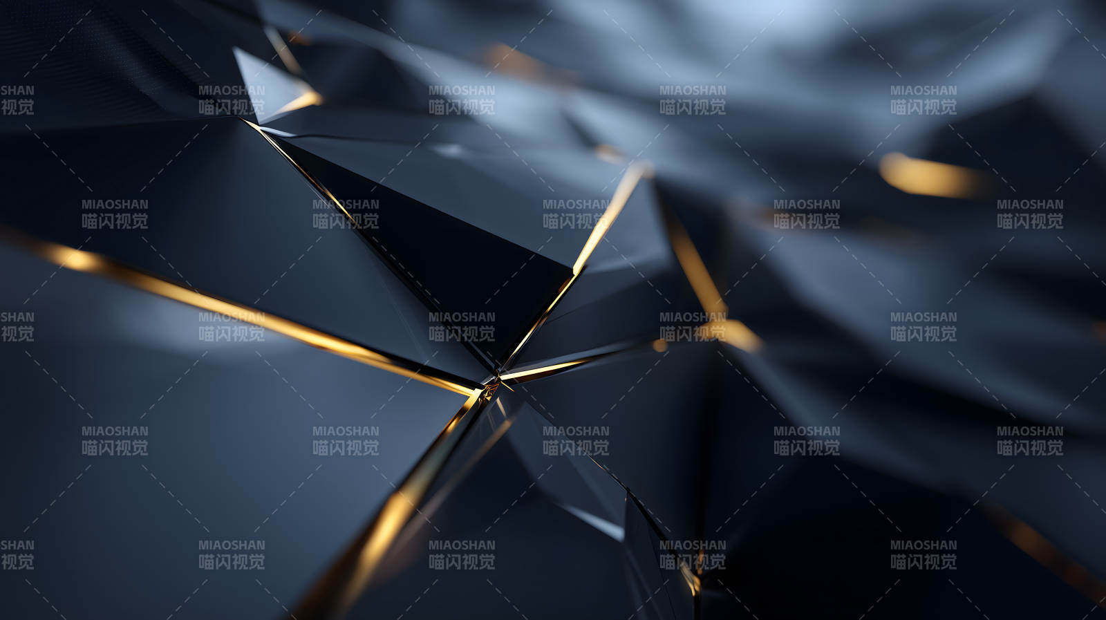 抽象的幾何深藍色與金色紋理-圖片