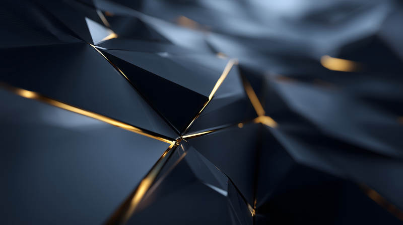 抽象的幾何深藍色與金色紋理-圖片