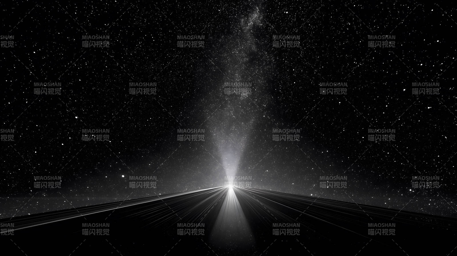 星空下的光束道路-圖片