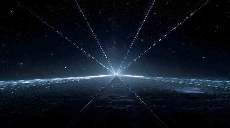 宇宙星空射線交匯宏偉壯觀的景象-圖片