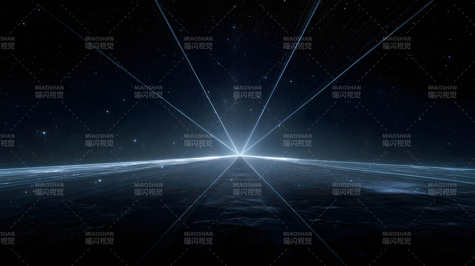 宇宙星空射線交匯宏偉壯觀的景象-圖片