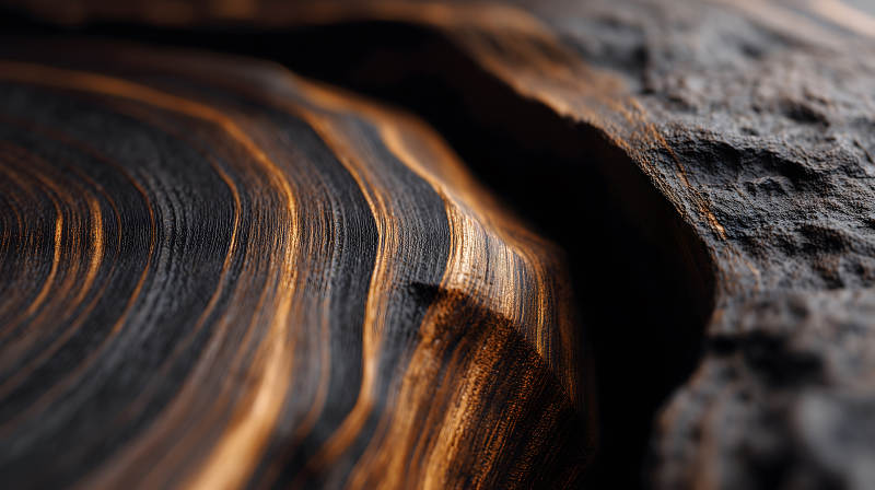 木紋紋理特寫黑色棕色光影質感-圖片