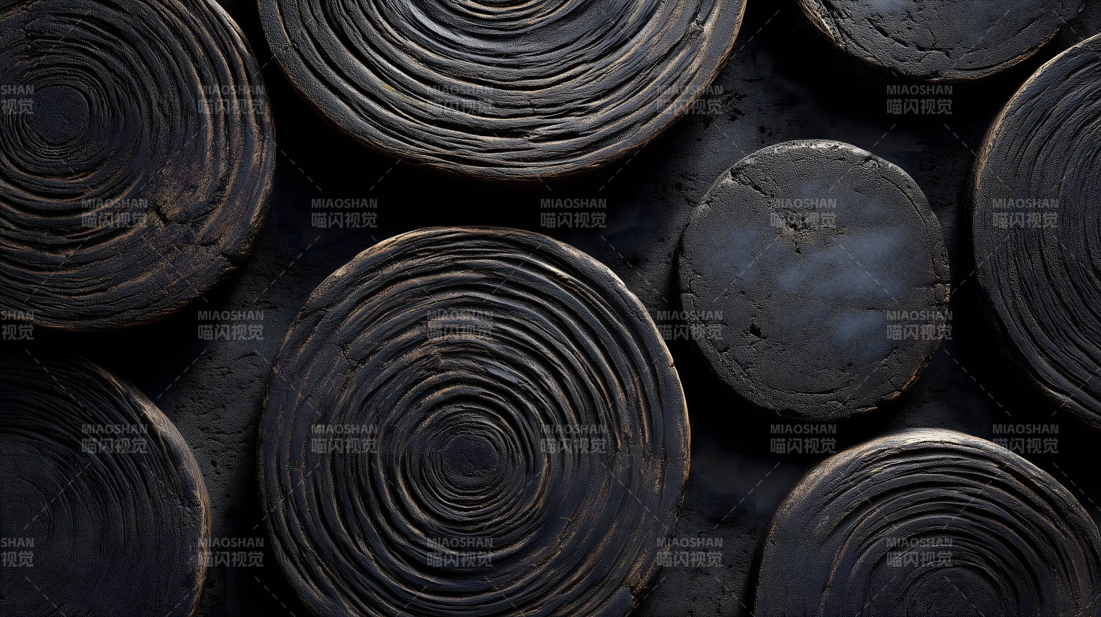 黑色圓形木質藝術品特寫-圖片