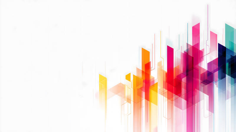 抽象幾何彩色塊背景-圖片