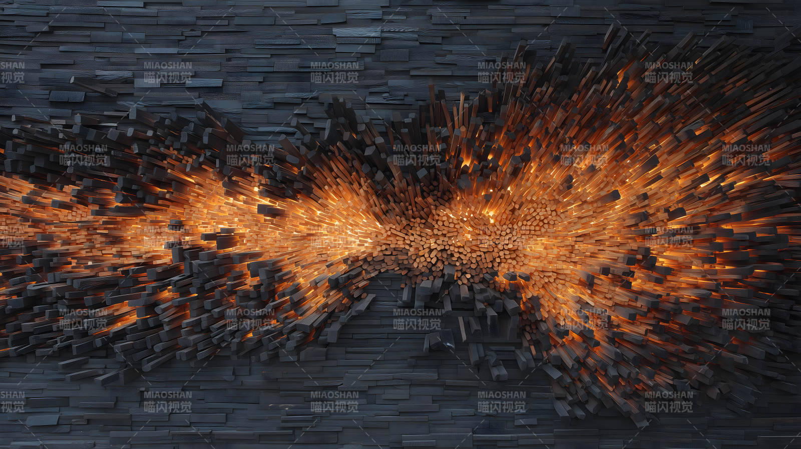 木質結構發光藝術圖片