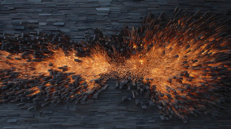 木質結構發光藝術-圖片