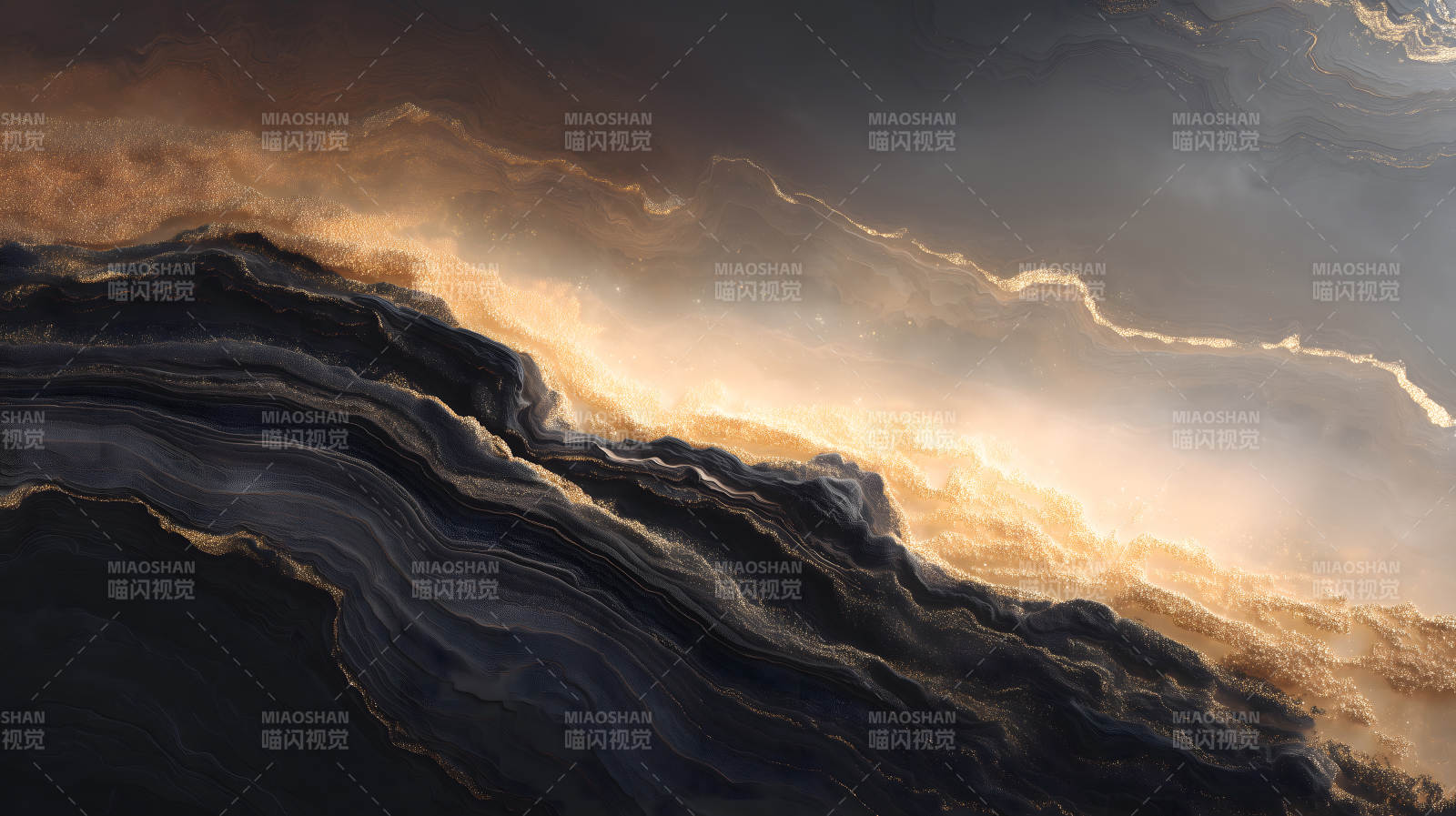 抽象黑色金色纹理艺术-图片