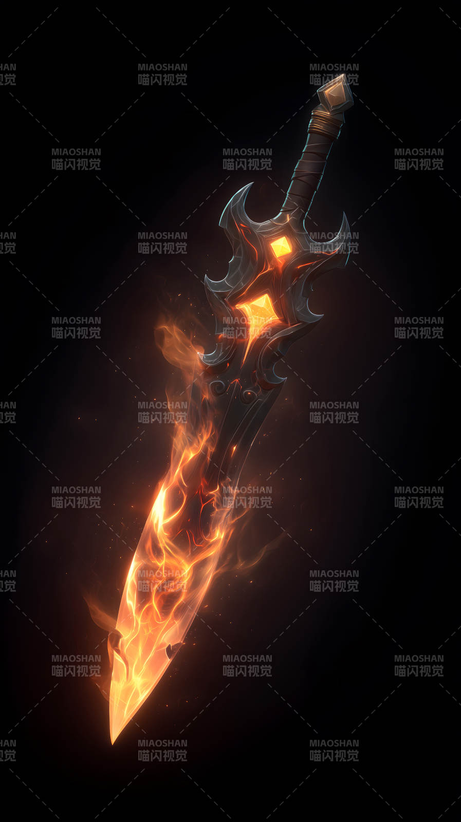 火焰缠绕的华丽剑-图片