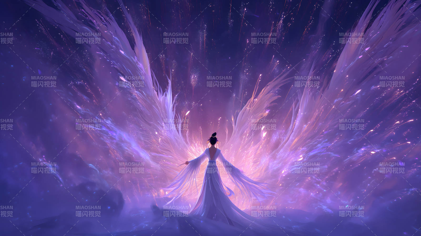 绝美东方女子化身绚丽天使-图片