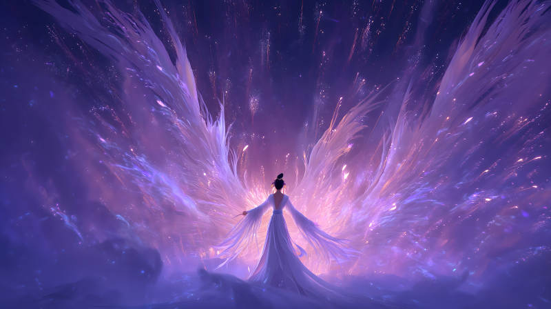 絕美東方女子化身絢麗天使-圖片