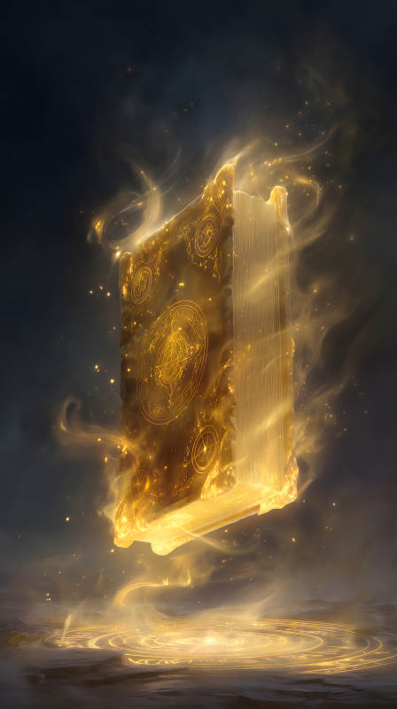 发光的魔法书悬浮空中-图片