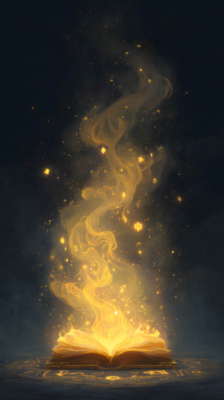 魔法之書(shū)散發(fā)金光-圖片