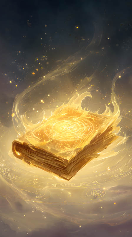 魔法書(shū)散發(fā)金色光芒-圖片