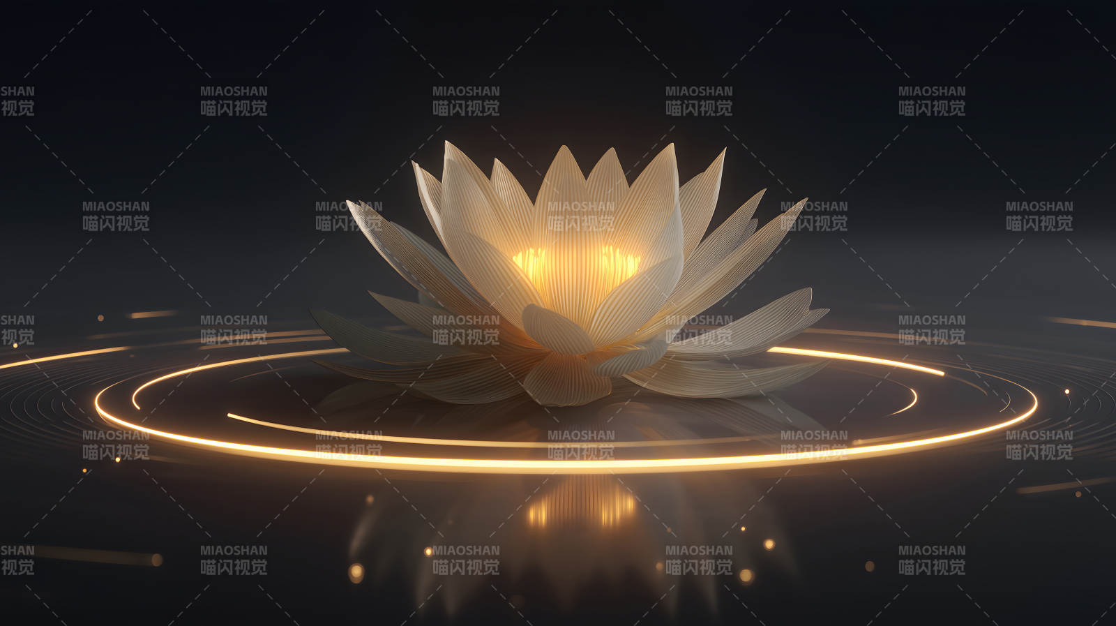 發光的蓮花迷人光暈圖片