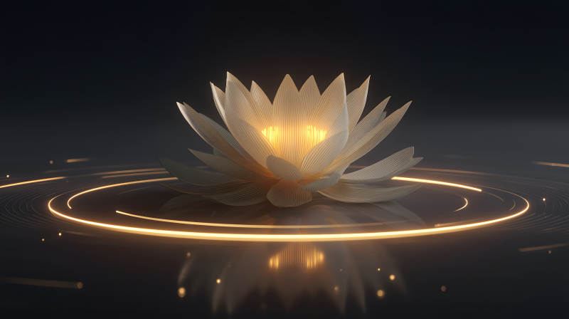 发光的莲花迷人光晕-图片