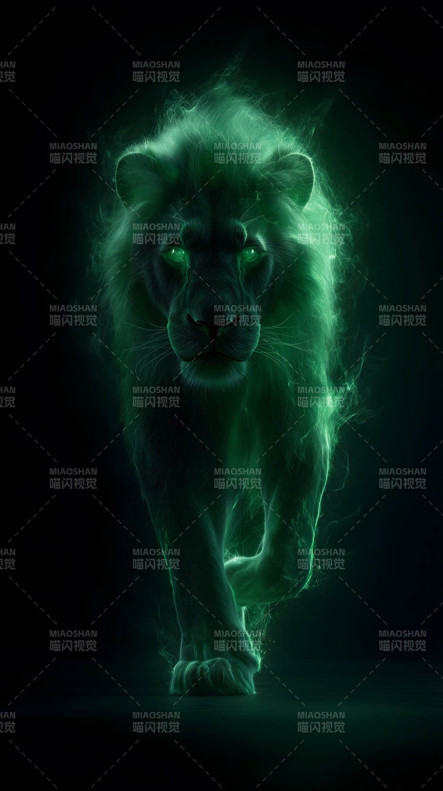 绿光雄狮霸气降临-图片