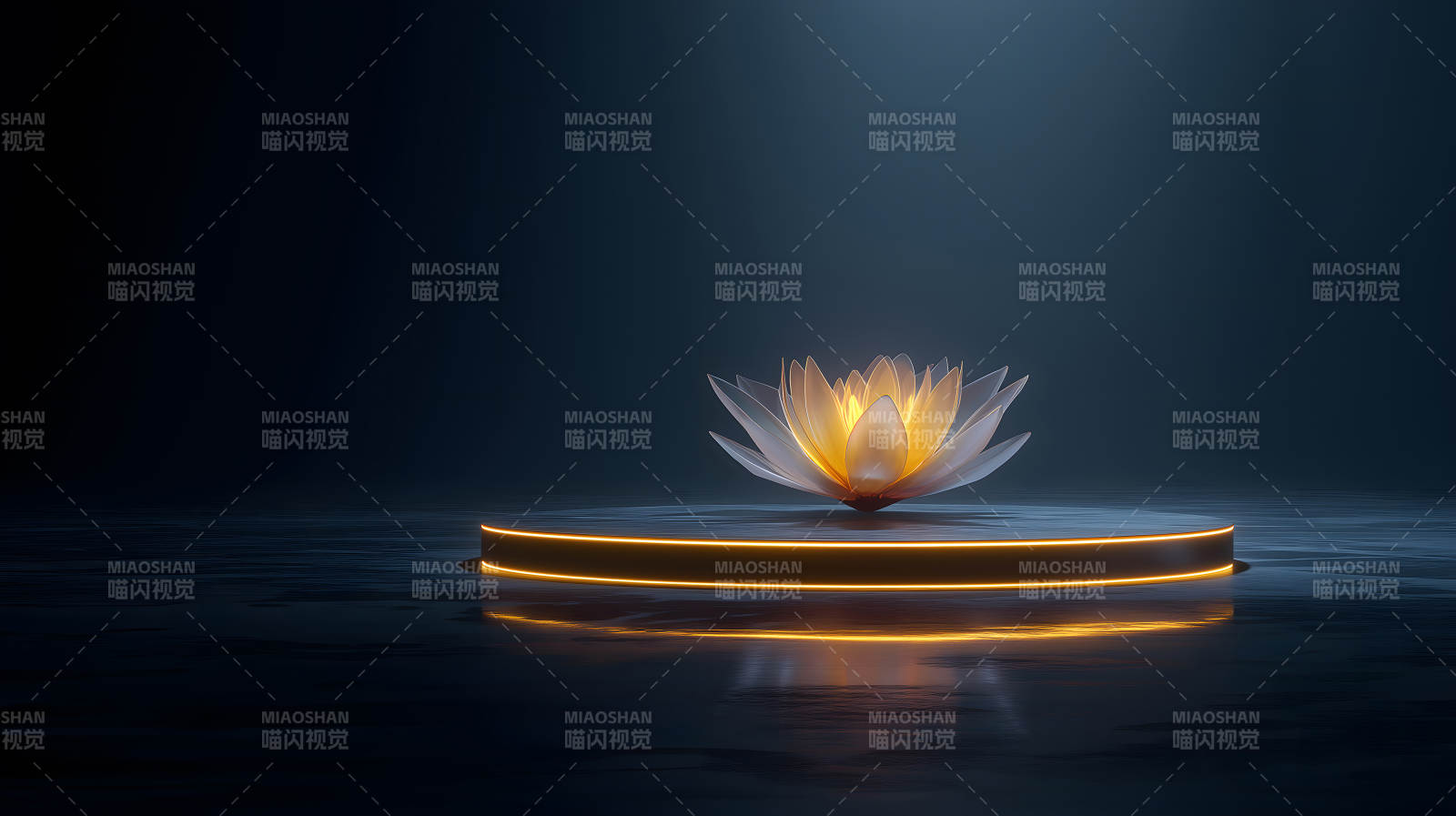 蓮花舞臺發光營造氛圍圖片