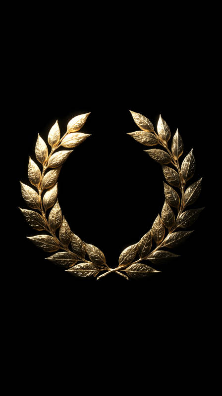 金色葉子環繞黑色背景-圖片