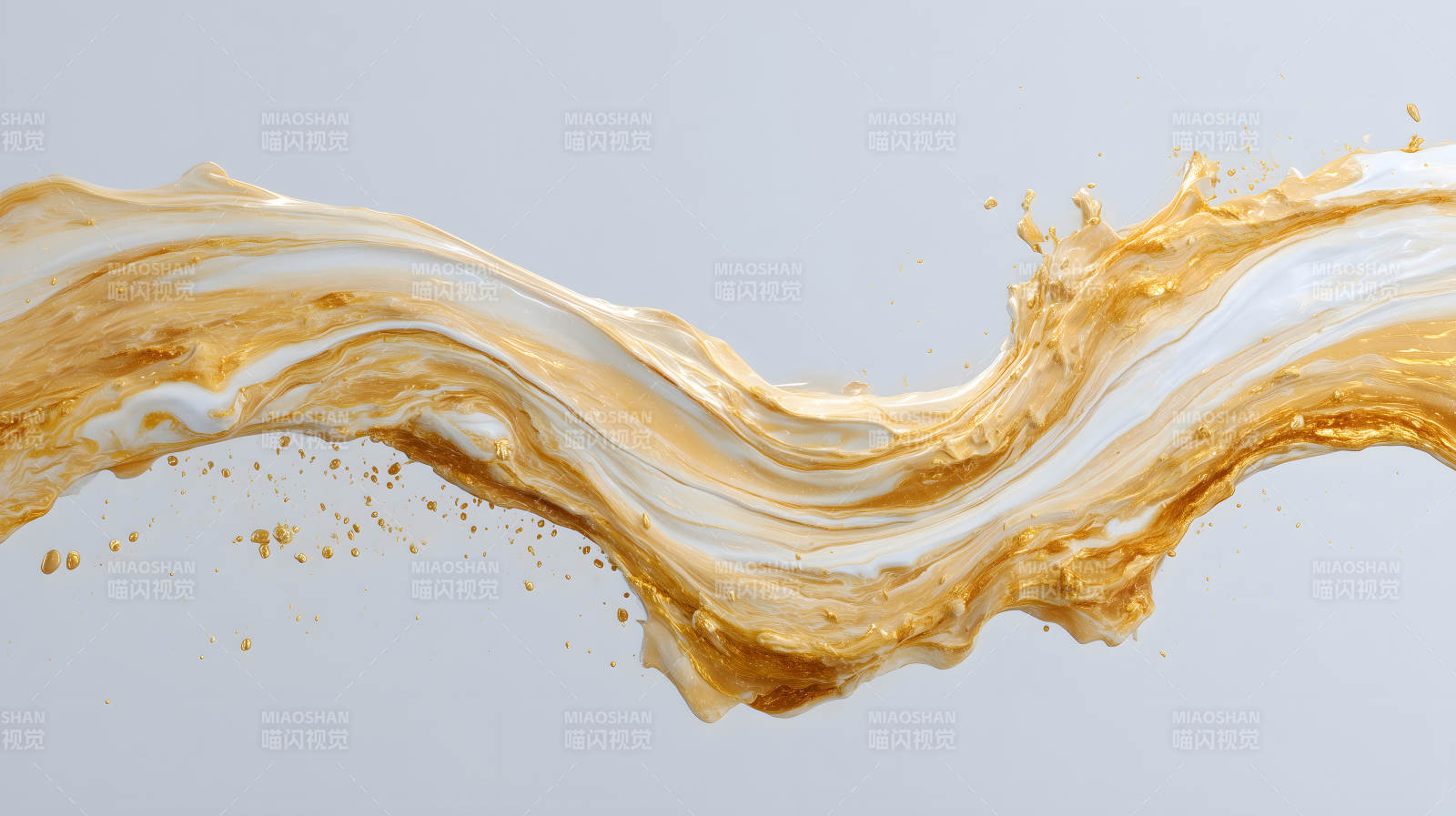 金白流动液体艺术抽象图-图片