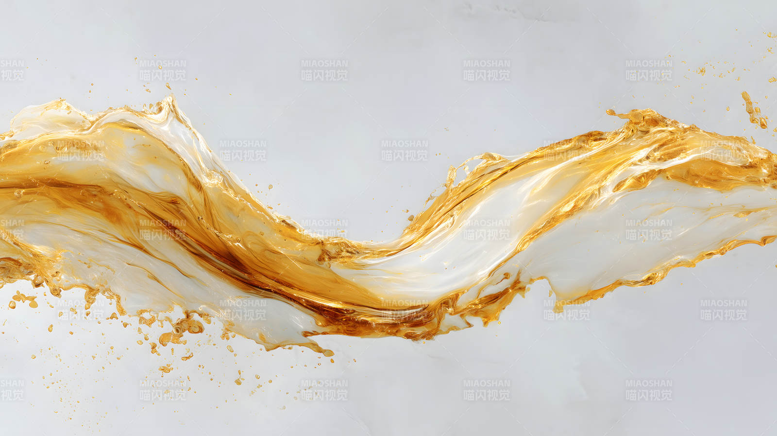 金流白浪抽象艺术品-图片