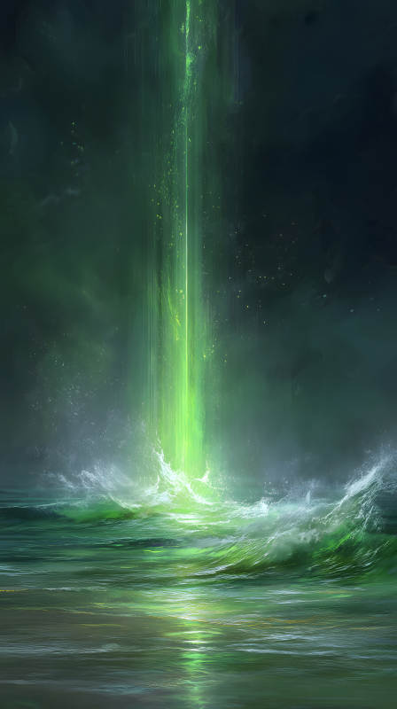 綠色光柱沖出海面帶來(lái)奇景-圖片