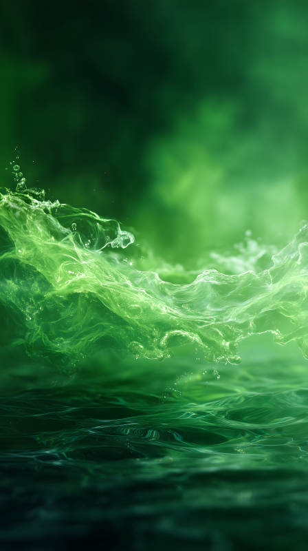 綠色水流涌動藝術(shù)抽象-圖片