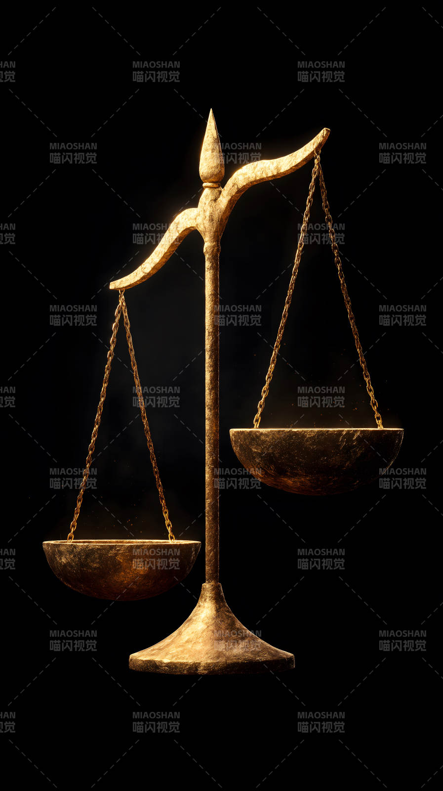 金色的天平象征着正义与平衡-图片