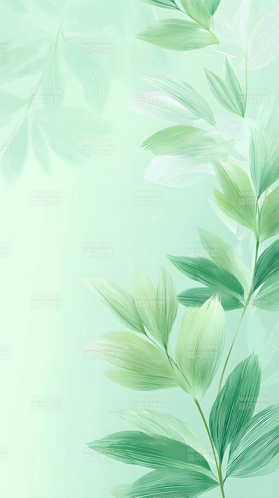 葉片紋理的綠色背景圖圖片