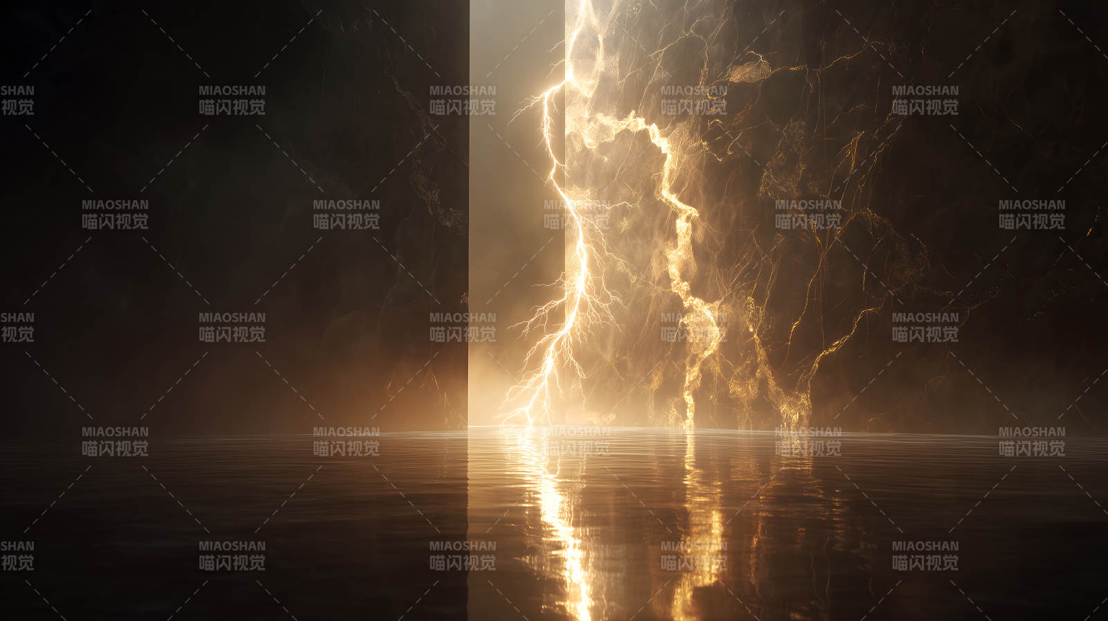 闪电穿透金石辉煌壮丽景象-图片