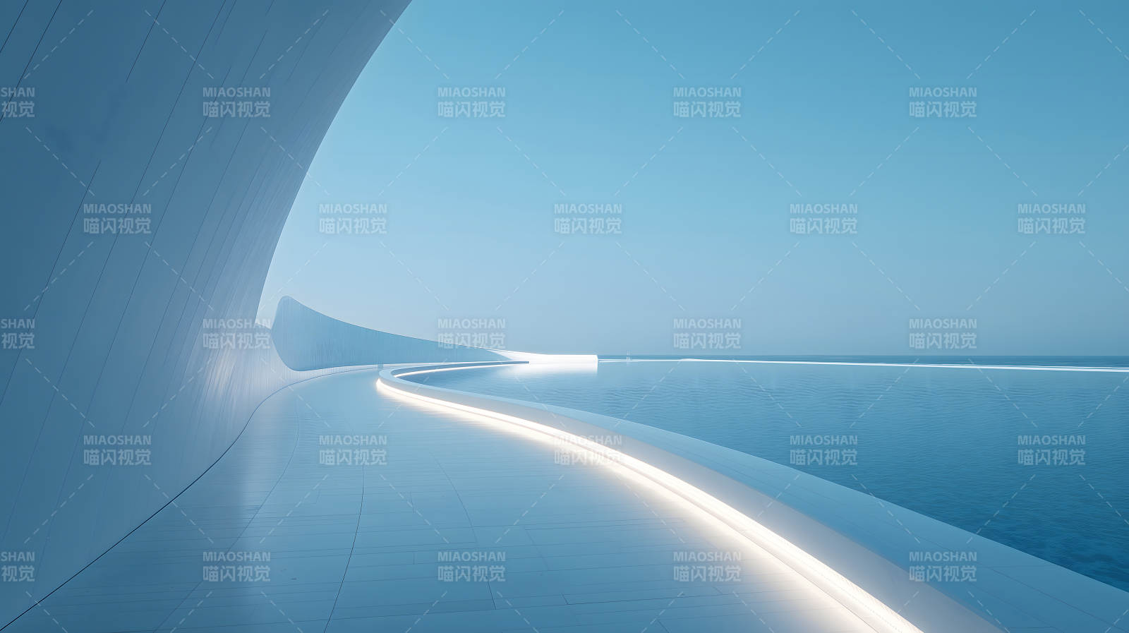 未來主義建筑與無垠水域的和諧-圖片