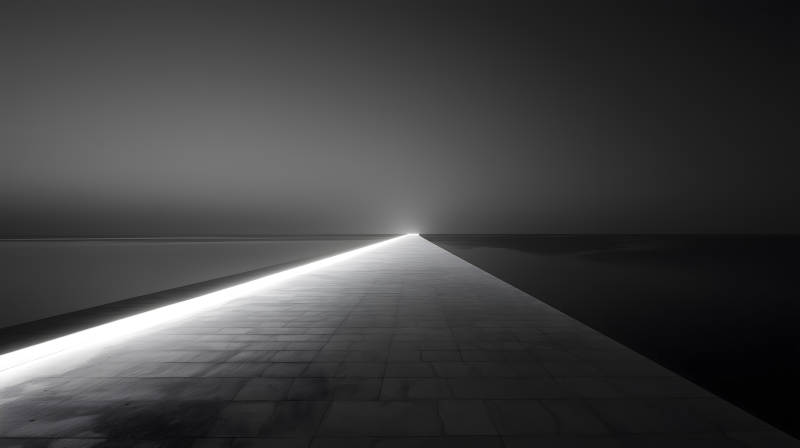 建筑风格简约空旷光影交错引人入胜-图片