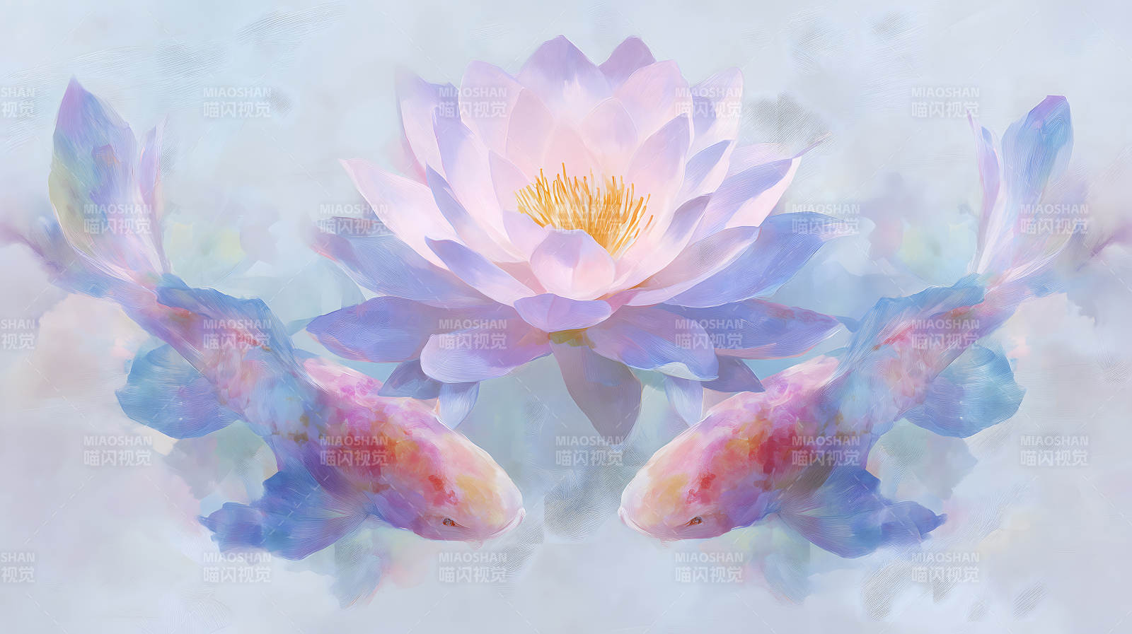 莲花与金鱼的梦幻世界-图片