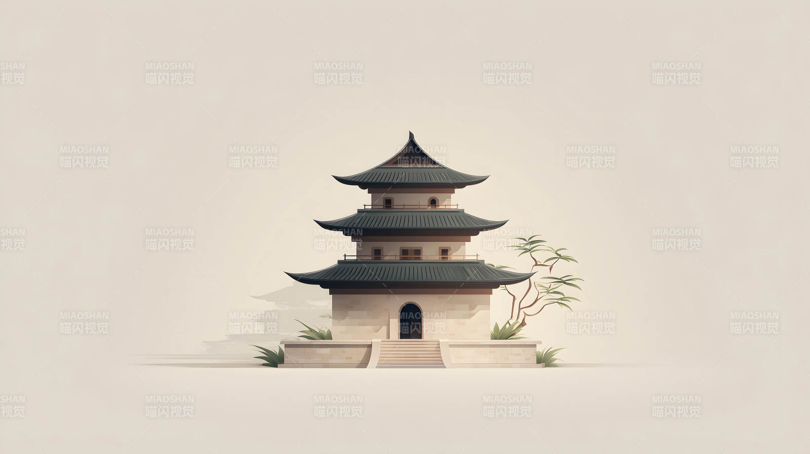 东方风格建筑矗立简易设计引人注目-图片