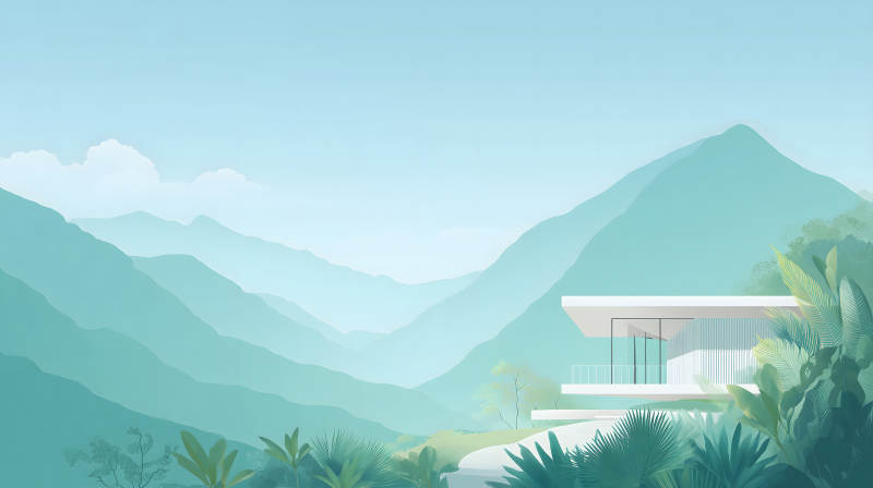 山林间的现代建筑设计-图片