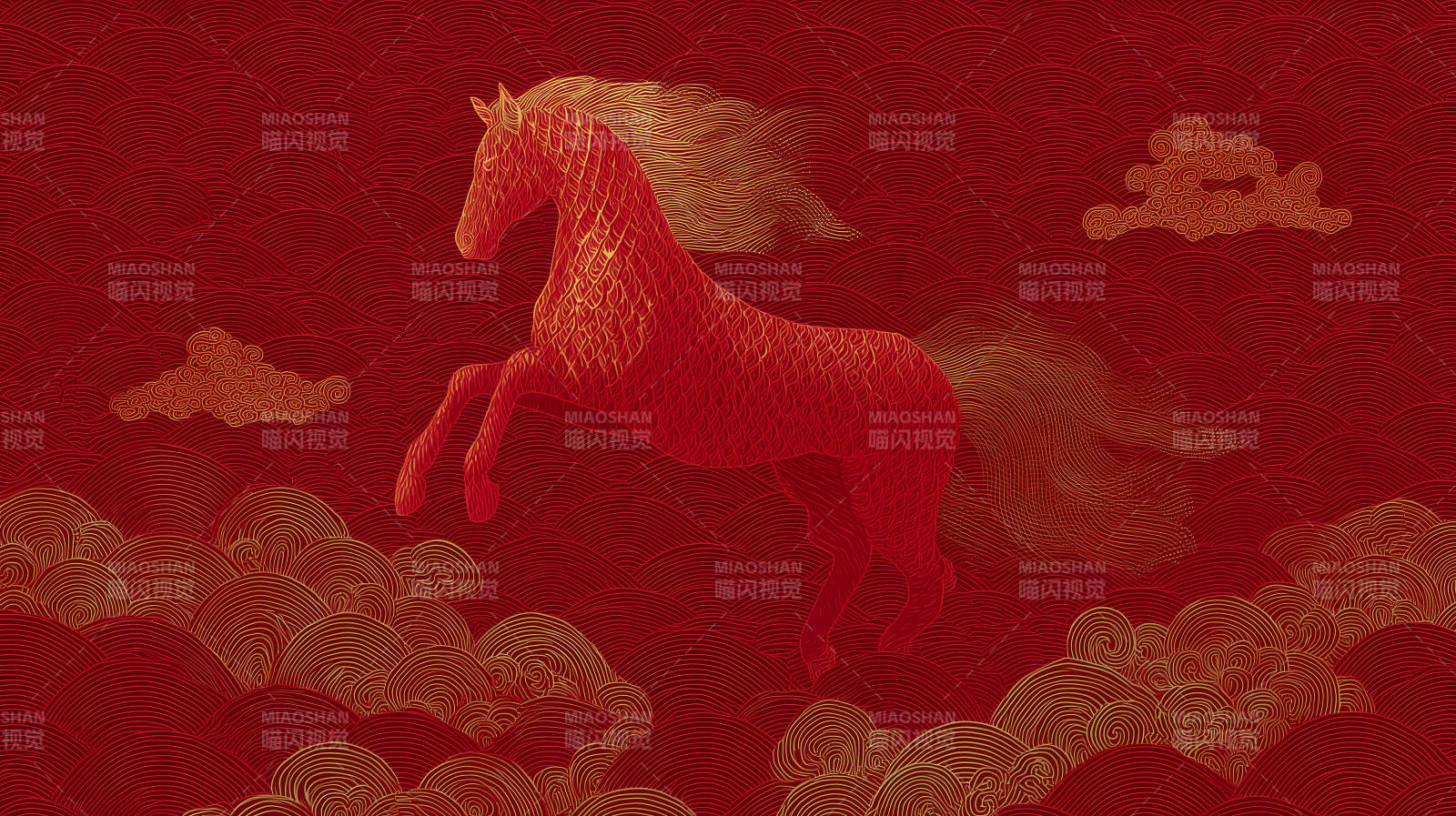 躍馬騰空云海間-圖片