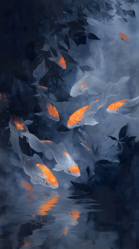 游鱼戏水水影斑斓-图片