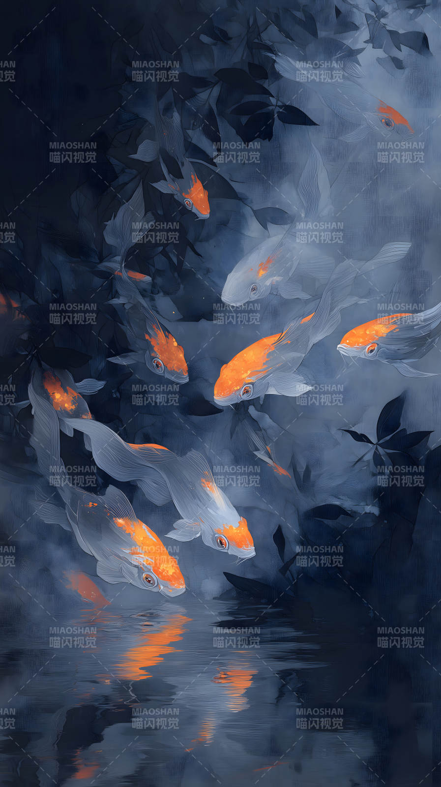 游鱼戏水水影斑斓-图片