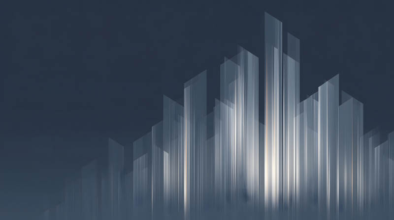 抽象的城市建筑群光線效果-圖片