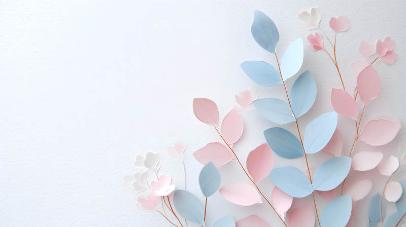 淡雅紙藝花卉裝飾-圖片